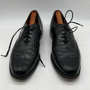 Dack's mens black leather wingtip dress shoe size 11 D made in Canada